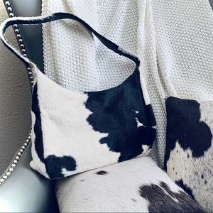 Cow print shoulder bag
